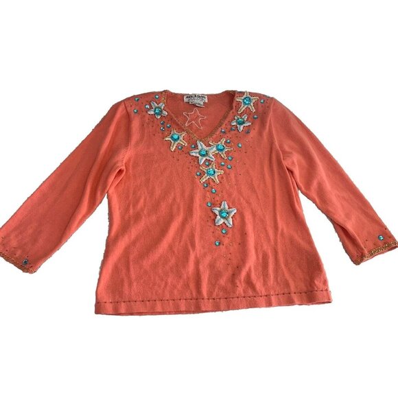 Vintage Jack B Quick Women's Top Size Medium Starfish - Picture 2 of 15